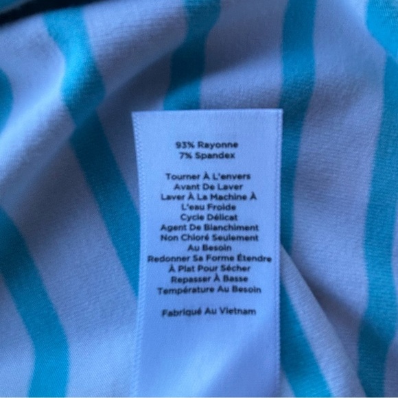 Talbots Light Blue Striped Short Sleeve Top - Picture 6 of 8